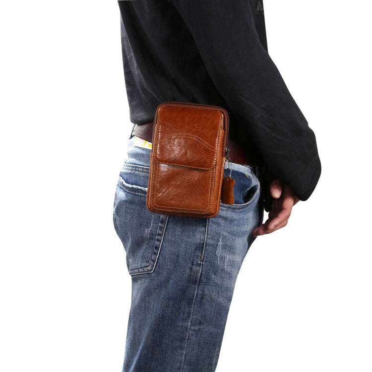 Multi-functional Universal Leather Waist Hanging One-shoulder Mobile Phone Waist Bag For 6.9 Inch or Below Smartphones