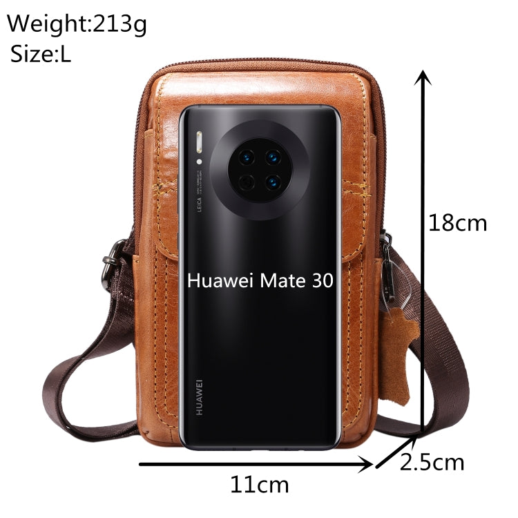 Multi-functional Universal Leather Waist Hanging One-shoulder Mobile Phone Waist Bag For 6.9 Inch or Below Smartphones