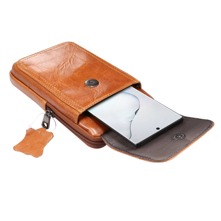 Multi-functional Universal Leather Waist Hanging One-shoulder Mobile Phone Waist Bag For 6.9 Inch or Below Smartphones