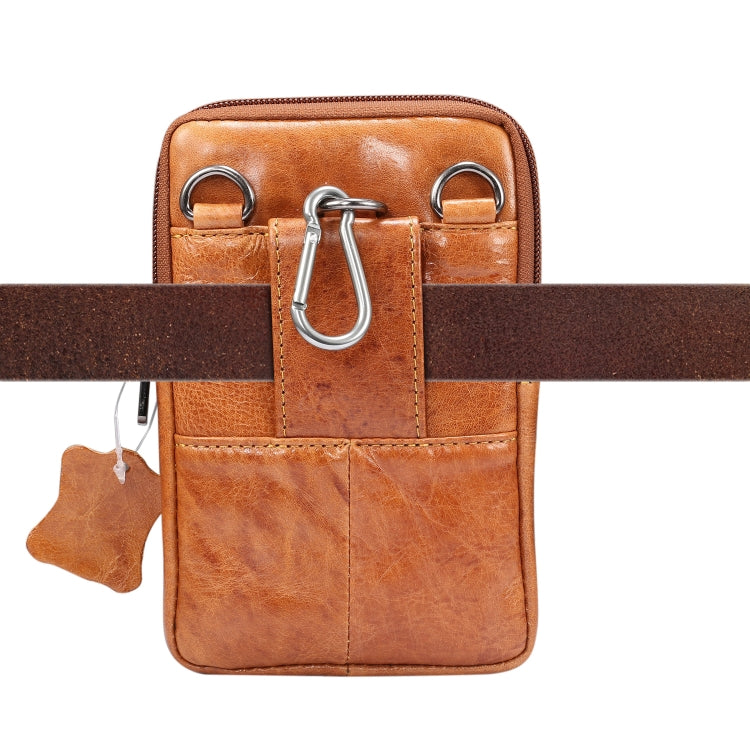 Multi-functional Universal Leather Waist Hanging One-shoulder Mobile Phone Waist Bag For 6.9 Inch or Below Smartphones