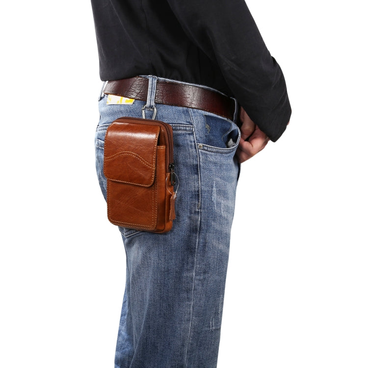 Multi-functional Universal Leather Waist Hanging One-shoulder Mobile Phone Waist Bag For 6.9 Inch or Below Smartphones
