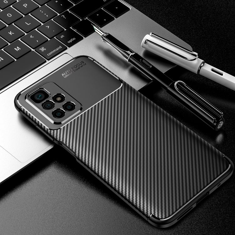 For Xiaomi Redmi 10 Carbon Fiber Texture Shockproof TPU Case
