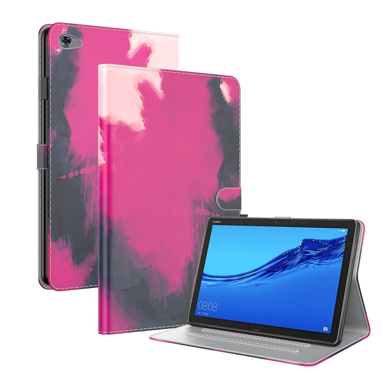 For Huawei MediaPad C5 10.1 Voltage Watercolor Pattern Skin Feel Magnetic Horizontal Flip PU Leather Case with Holder