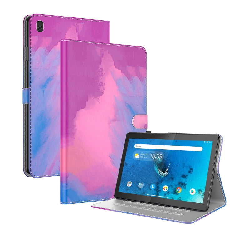 For Lenovo Tab M10 TB-X605L X605F Voltage Watercolor Pattern Skin Feel Magnetic Horizontal Flip PU Leather Case with Holder