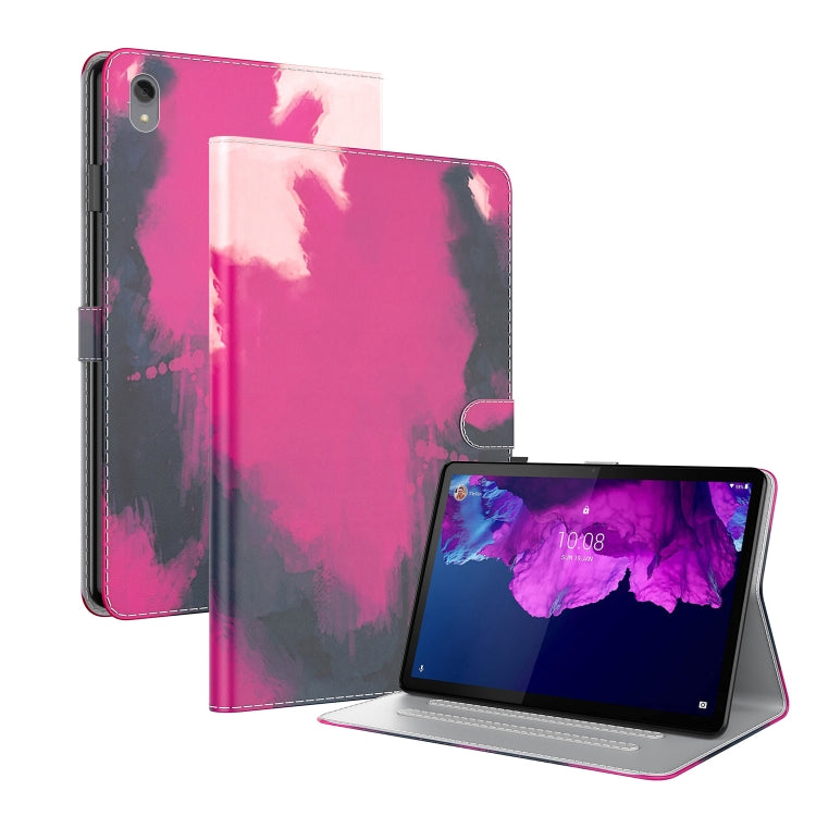 For Lenovo Tab P11 TB-J606F 11inch Voltage Watercolor Pattern Skin Feel Magnetic Horizontal Flip PU Leather Case with Holder