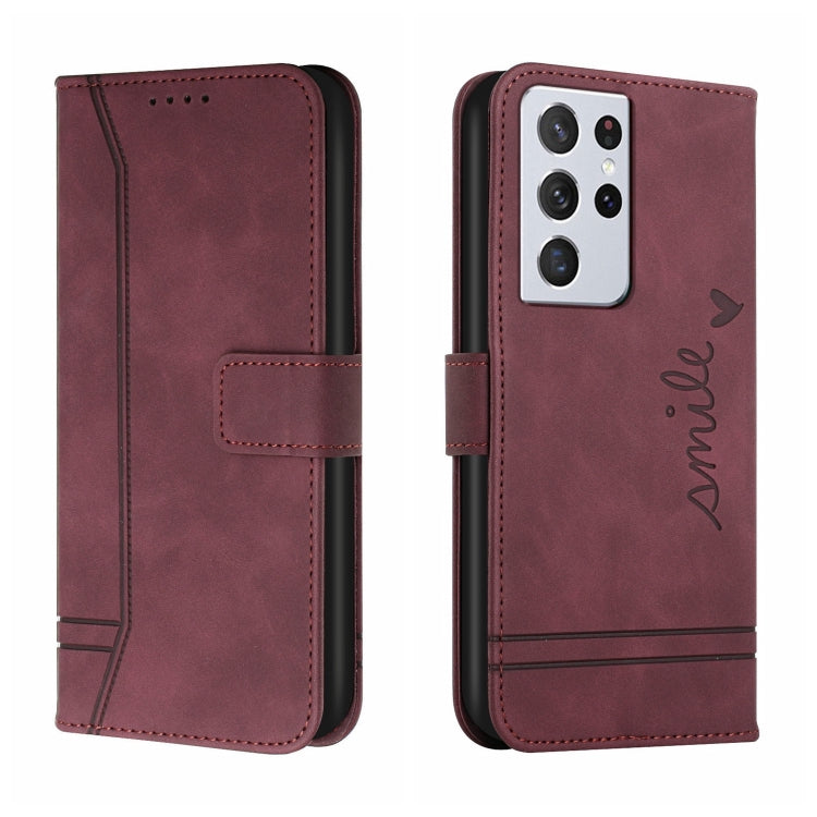 For Samsung Galaxy S21 Ultra 5G Retro Skin Feel Horizontal Flip Soft TPU + PU Leather Case with Holder & Card Slots & Photo Frame