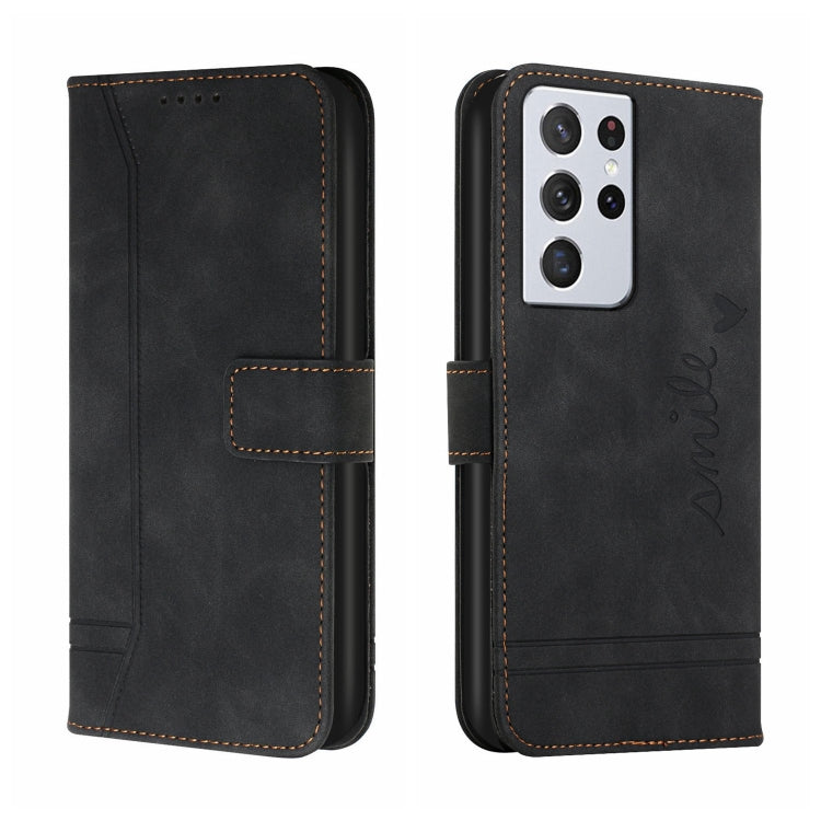 For Samsung Galaxy S21 Ultra 5G Retro Skin Feel Horizontal Flip Soft TPU + PU Leather Case with Holder & Card Slots & Photo Frame