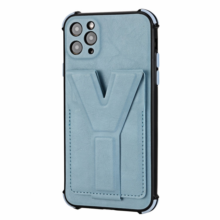 For iPhone 11 Pro Max Y Style Multifunction Card Stand Back Cover PU + TPU + PC Magnetic Shockproof Case