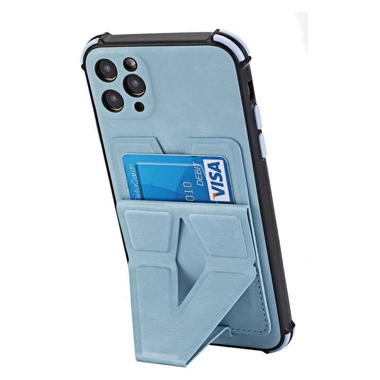 For iPhone 11 Pro Max Y Style Multifunction Card Stand Back Cover PU + TPU + PC Magnetic Shockproof Case