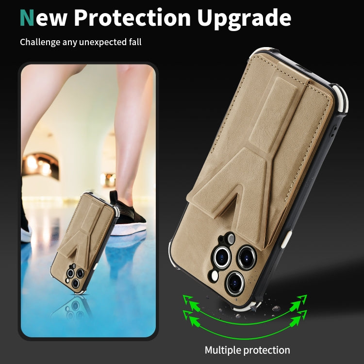 For iPhone 11 Pro Max Y Style Multifunction Card Stand Back Cover PU + TPU + PC Magnetic Shockproof Case