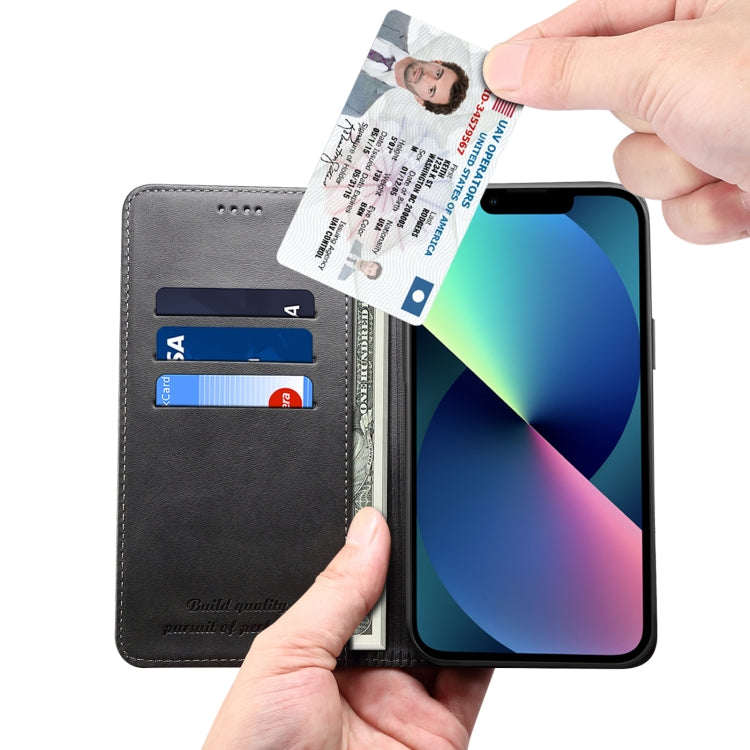 For iPhone 13 Pro Calf Texture Horizontal Flip Leather Case with Holder & Card Slots & Wallet