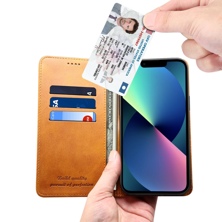 For iPhone 13 Pro Calf Texture Horizontal Flip Leather Case with Holder & Card Slots & Wallet