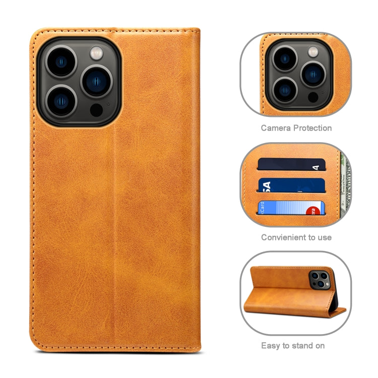 For iPhone 13 Pro Calf Texture Horizontal Flip Leather Case with Holder & Card Slots & Wallet