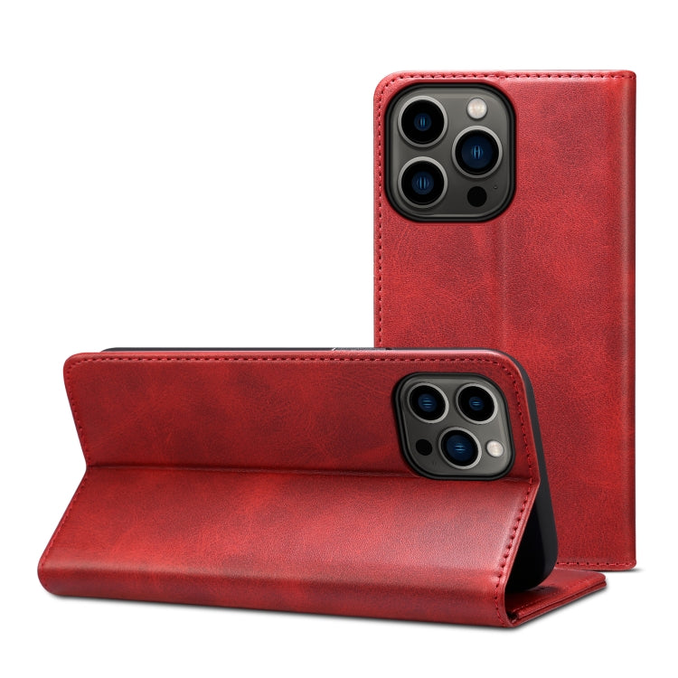 For iPhone 13 Pro Calf Texture Horizontal Flip Leather Case with Holder & Card Slots & Wallet