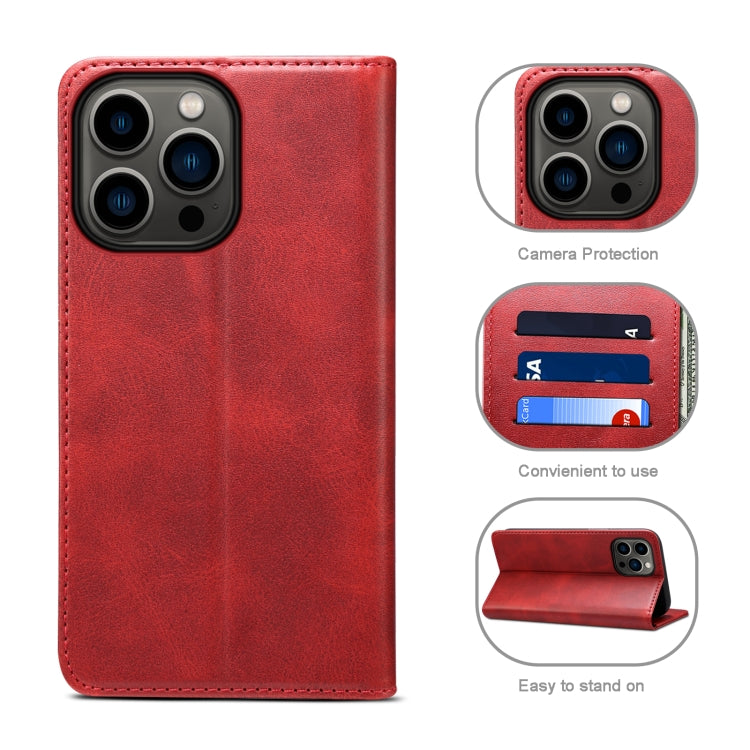 For iPhone 13 Pro Calf Texture Horizontal Flip Leather Case with Holder & Card Slots & Wallet