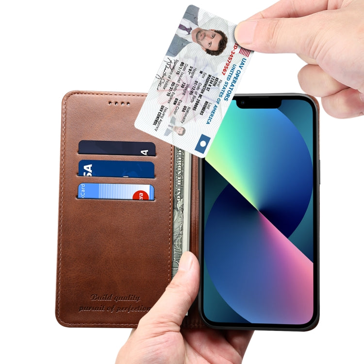 For iPhone 13 Pro Calf Texture Horizontal Flip Leather Case with Holder & Card Slots & Wallet