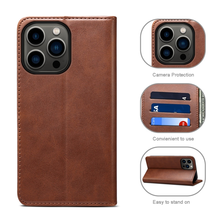 For iPhone 13 Pro Calf Texture Horizontal Flip Leather Case with Holder & Card Slots & Wallet