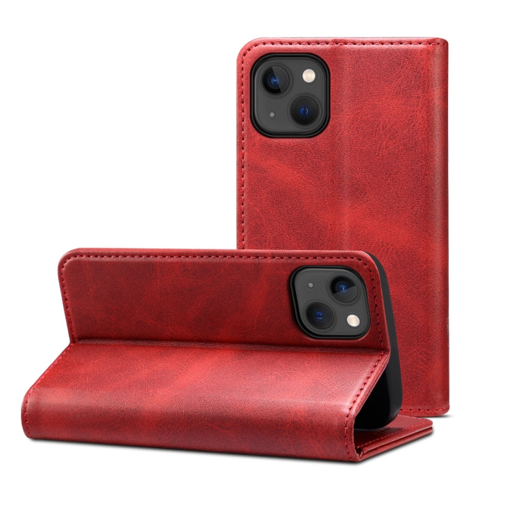 For iPhone 13 Calf Texture Horizontal Flip Leather Case with Holder & Card Slots & Wallet