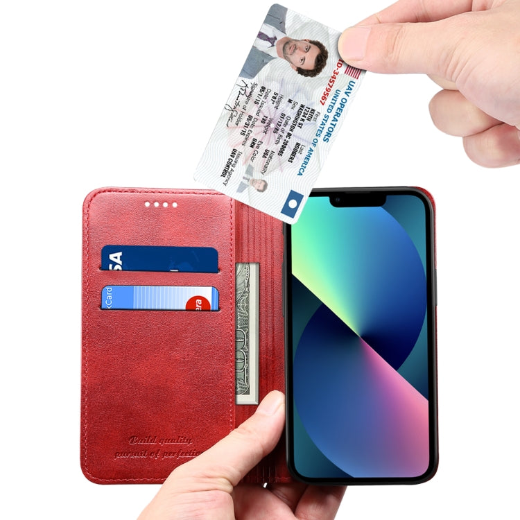 For iPhone 13 Calf Texture Horizontal Flip Leather Case with Holder & Card Slots & Wallet