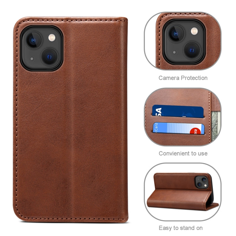 For iPhone 13 Calf Texture Horizontal Flip Leather Case with Holder & Card Slots & Wallet