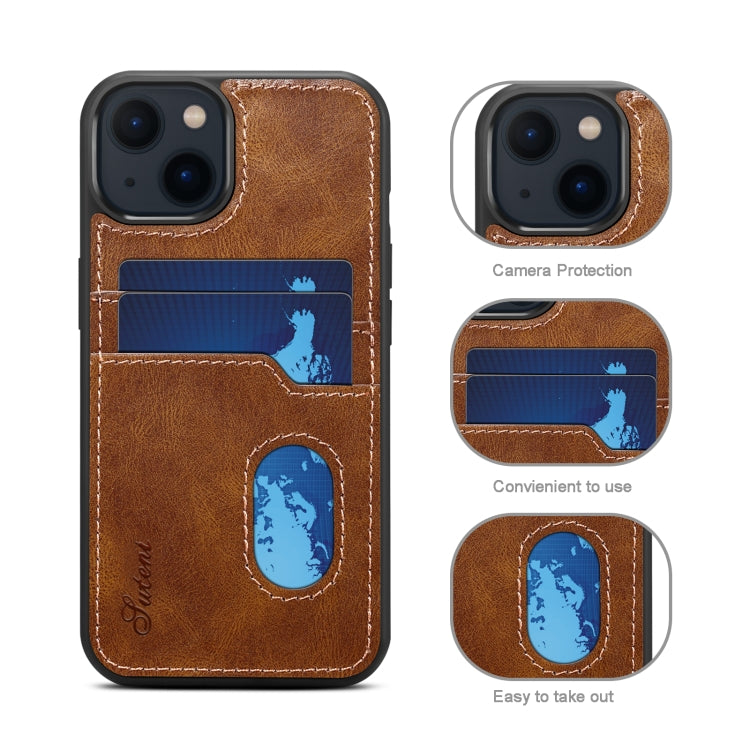 For iPhone 13 mini H09 TPU + PU Leather Shockproof Protective Case with Card Slots