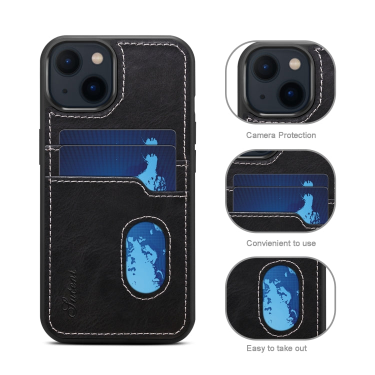 For iPhone 13 mini H09 TPU + PU Leather Shockproof Protective Case with Card Slots