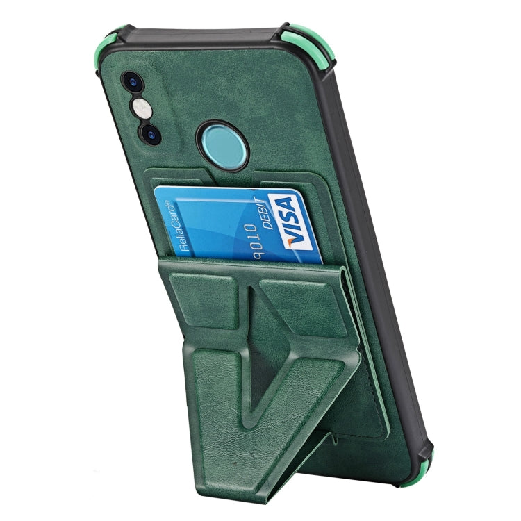 For Tecno Spark Go 2020 Y Style Multifunction Card Stand Back Cover PU + TPU + PC Magnetic Shockproof Case