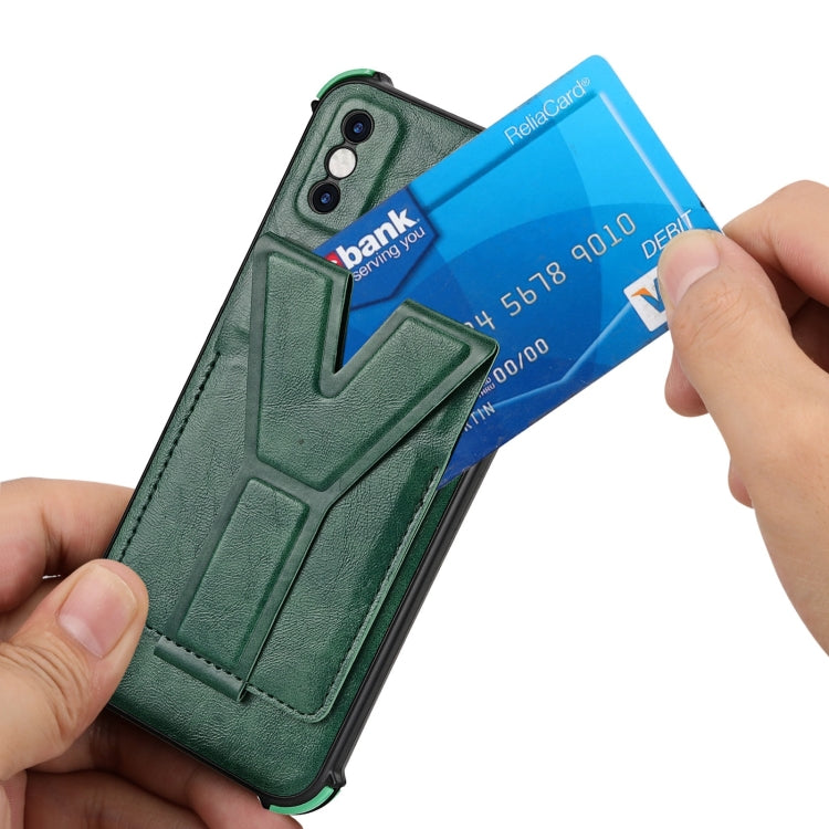 For Tecno Spark Go 2020 Y Style Multifunction Card Stand Back Cover PU + TPU + PC Magnetic Shockproof Case