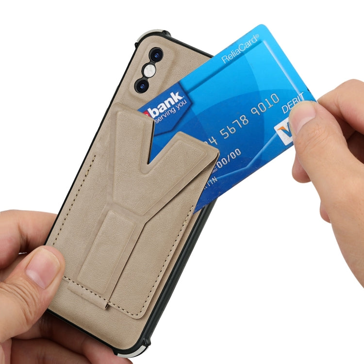 For Tecno Spark Go 2020 Y Style Multifunction Card Stand Back Cover PU + TPU + PC Magnetic Shockproof Case