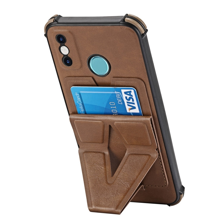 For Tecno Spark Go 2020 Y Style Multifunction Card Stand Back Cover PU + TPU + PC Magnetic Shockproof Case