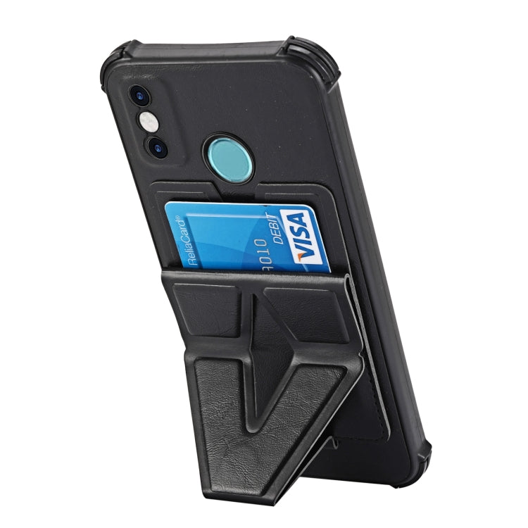For Tecno Spark Go 2020 Y Style Multifunction Card Stand Back Cover PU + TPU + PC Magnetic Shockproof Case