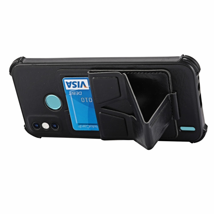 For Tecno Spark Go 2020 Y Style Multifunction Card Stand Back Cover PU + TPU + PC Magnetic Shockproof Case