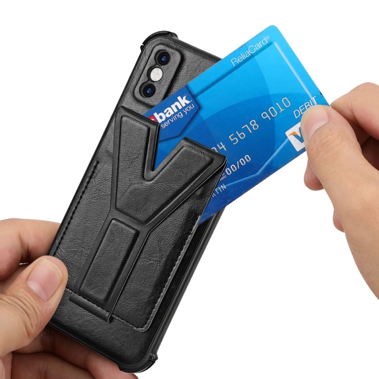 For Tecno Spark Go 2020 Y Style Multifunction Card Stand Back Cover PU + TPU + PC Magnetic Shockproof Case