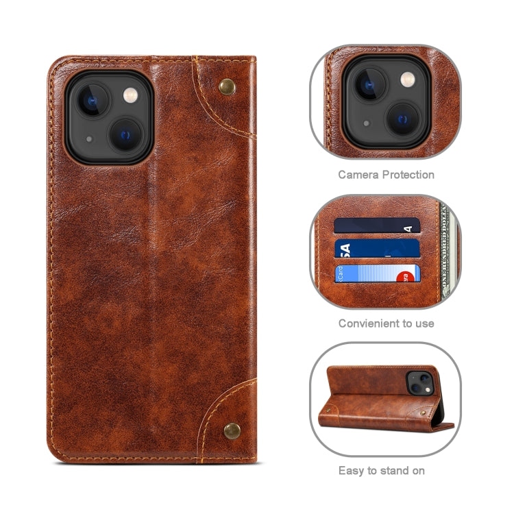For iPhone 13 mini Baroque Simple Horizontal Flip Leather Case with Holder & Card Slots & Wallet