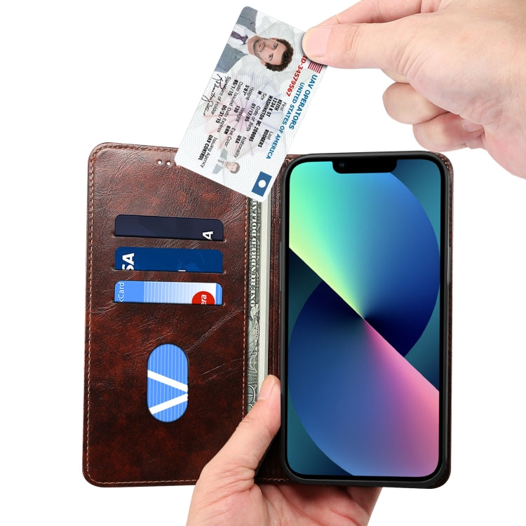 For iPhone 13 mini Baroque Simple Horizontal Flip Leather Case with Holder & Card Slots & Wallet