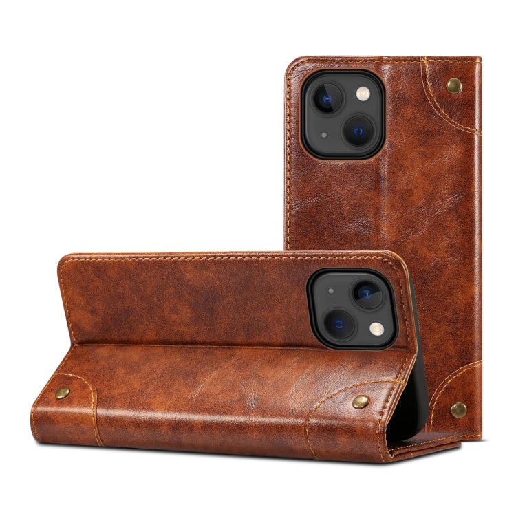 For iPhone 13 Baroque Simple Horizontal Flip Leather Case with Holder & Card Slots & Wallet