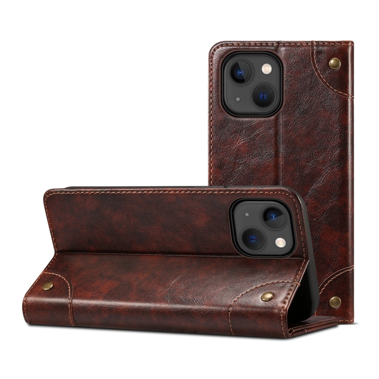 For iPhone 13 Baroque Simple Horizontal Flip Leather Case with Holder & Card Slots & Wallet