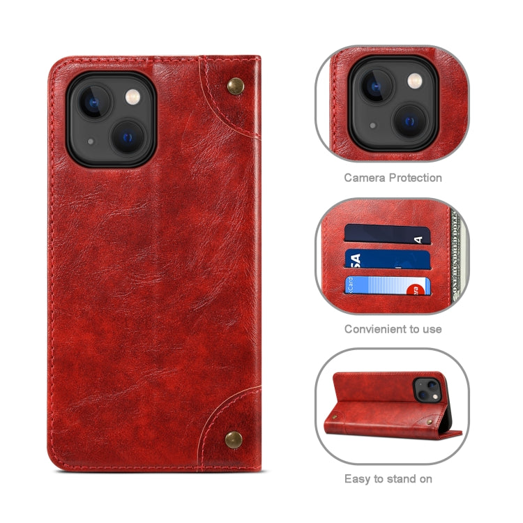 For iPhone 13 Baroque Simple Horizontal Flip Leather Case with Holder & Card Slots & Wallet