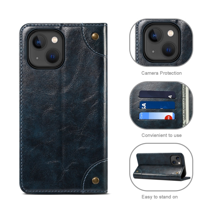 For iPhone 13 Baroque Simple Horizontal Flip Leather Case with Holder & Card Slots & Wallet