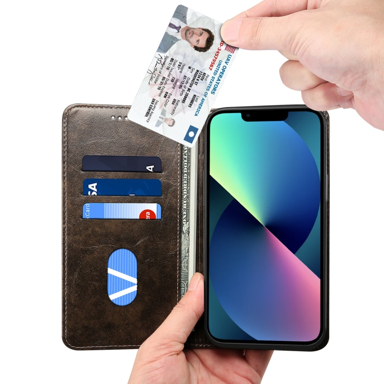 For iPhone 13 Pro Baroque Simple Horizontal Flip Leather Case with Holder & Card Slots & Wallet