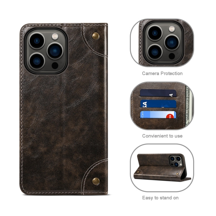 For iPhone 13 Pro Baroque Simple Horizontal Flip Leather Case with Holder & Card Slots & Wallet