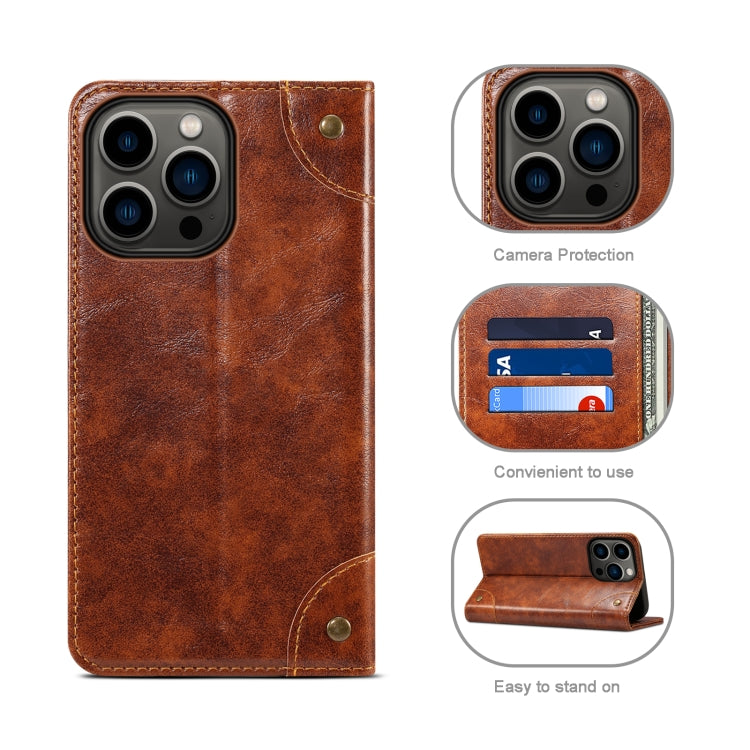 For iPhone 13 Pro Baroque Simple Horizontal Flip Leather Case with Holder & Card Slots & Wallet
