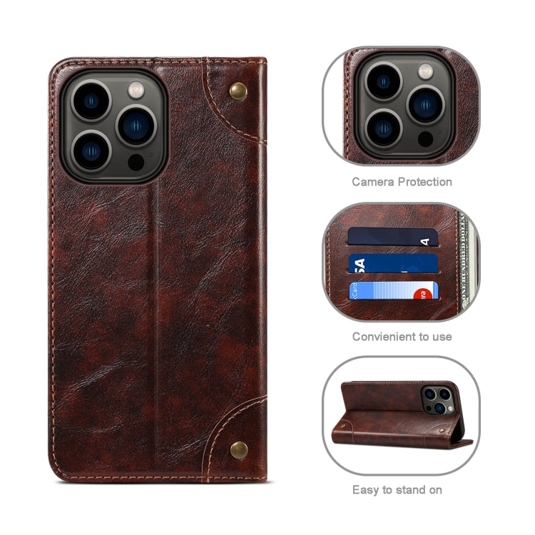 For iPhone 13 Pro Baroque Simple Horizontal Flip Leather Case with Holder & Card Slots & Wallet