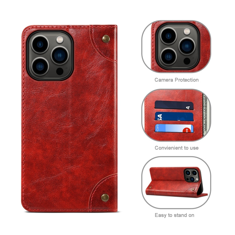 For iPhone 13 Pro Baroque Simple Horizontal Flip Leather Case with Holder & Card Slots & Wallet