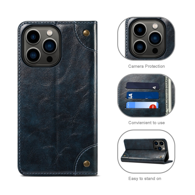 For iPhone 13 Pro Baroque Simple Horizontal Flip Leather Case with Holder & Card Slots & Wallet