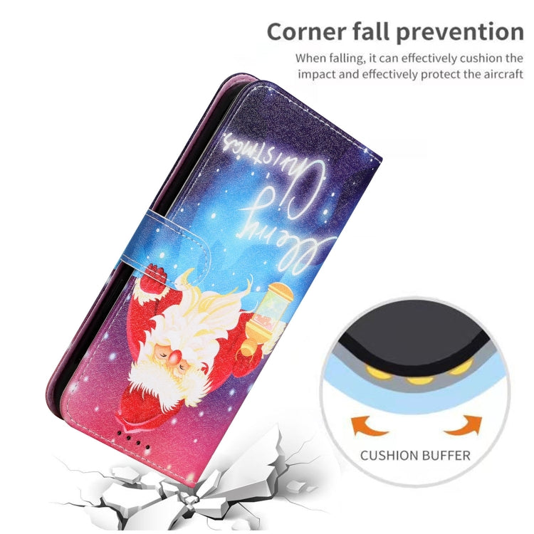 For iPhone 13 mini Silk Texture Christmas Painted Pattern Horizontal Flip Leather Case with Holder & Card Slots & Wallet & Photo Frame