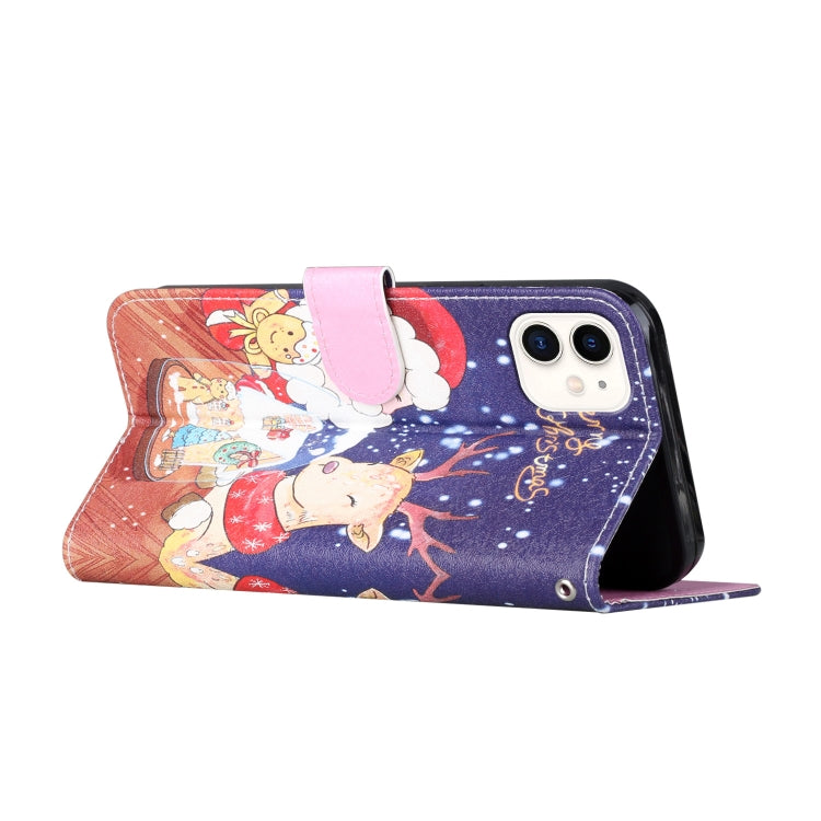 For iPhone 11 Silk Texture Christmas Painted Pattern Horizontal Flip Leather Case with Holder & Card Slots & Wallet & Photo Frame