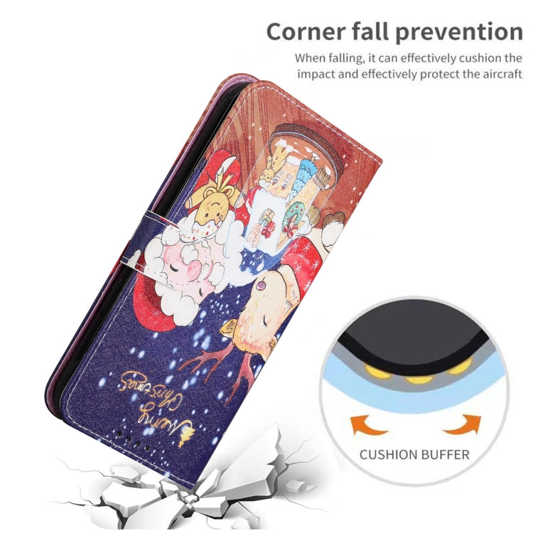 For iPhone 11 Silk Texture Christmas Painted Pattern Horizontal Flip Leather Case with Holder & Card Slots & Wallet & Photo Frame