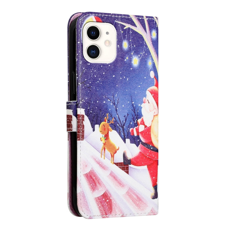 For iPhone 11 Silk Texture Christmas Painted Pattern Horizontal Flip Leather Case with Holder & Card Slots & Wallet & Photo Frame