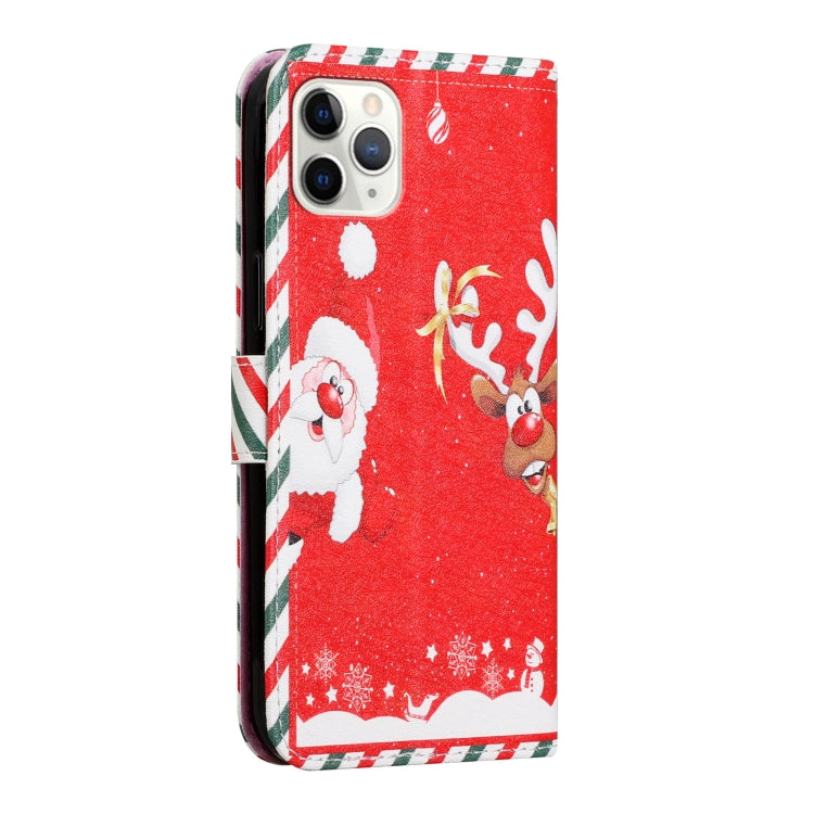 For iPhone 11 Pro Silk Texture Christmas Painted Pattern Horizontal Flip Leather Case with Holder & Card Slots & Wallet & Photo Frame